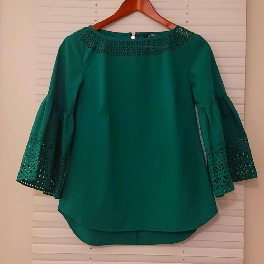 SM - Ralph Lauren 3/4 Sleeve Shirt ‐ Dark Green